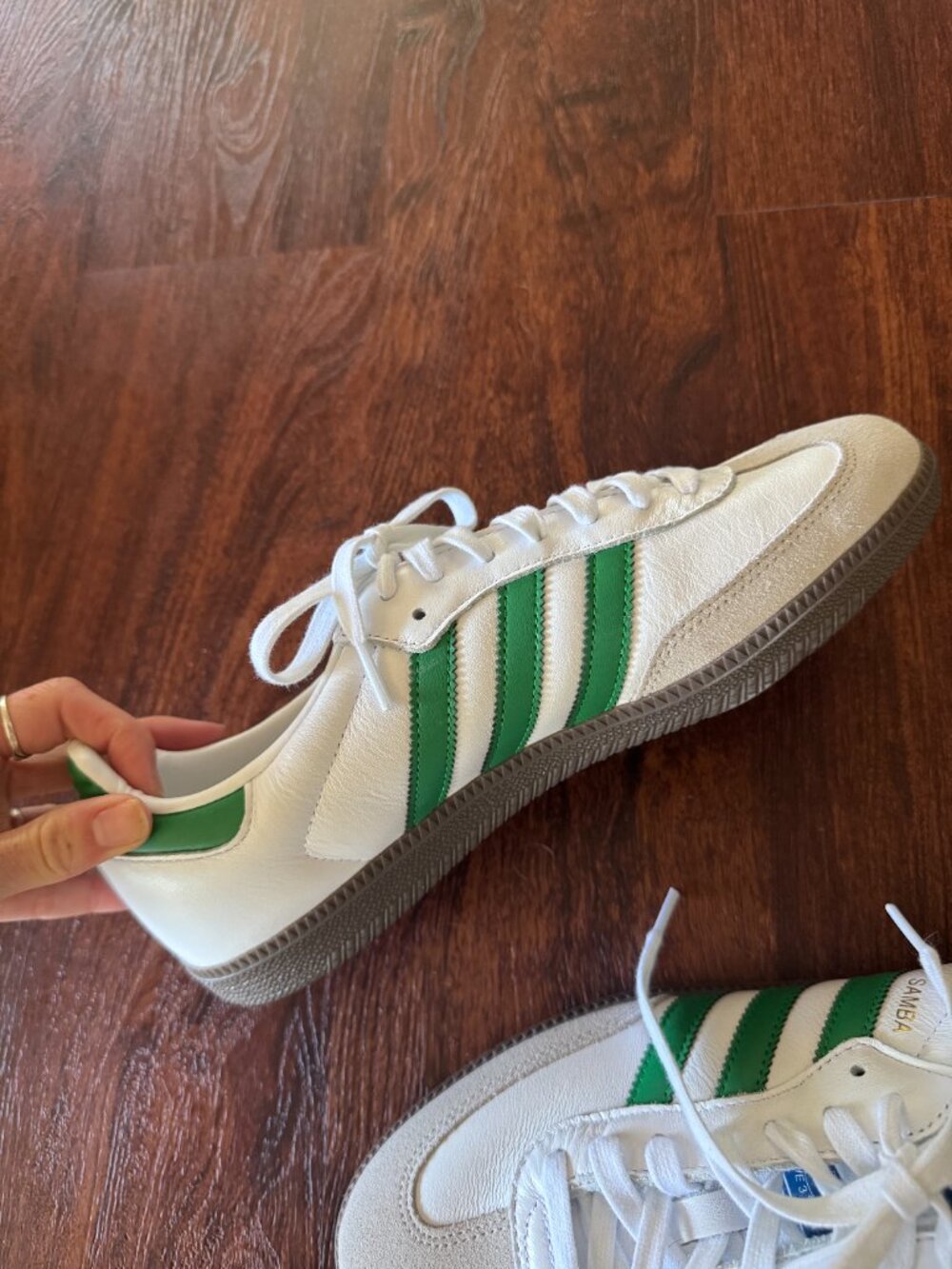 Adidas Samba OG — White/Green — US Men's 9 - Picture 6 of 10